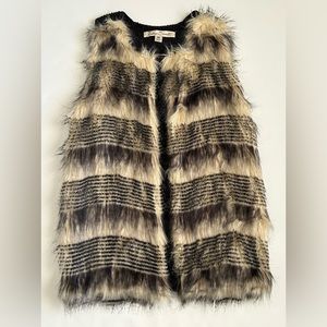 Indigo Saints Faux Fur And Knit Vest Smoke Colored Fur Vest M